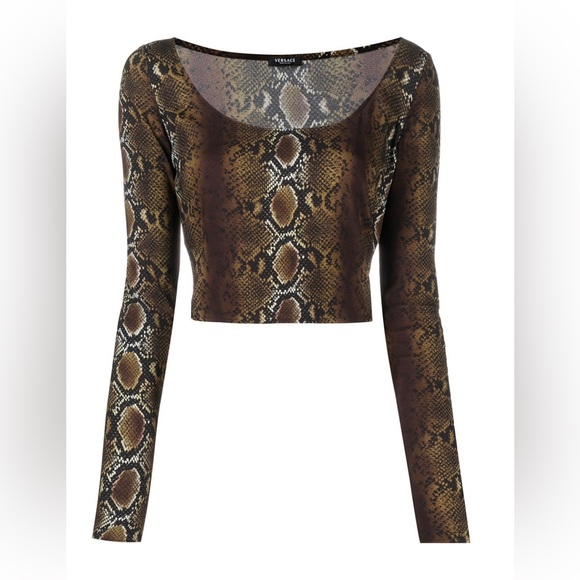 VERSACE SNAKESKIN CROPPED TOP - Picture 1 of 3